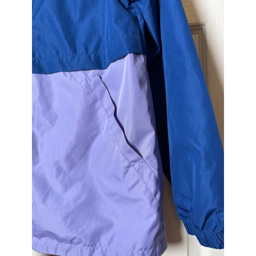 Eddie‎ Bauer Kids Blue Purple Colorblock Hooded Windbreaker Jacket L 14/16
